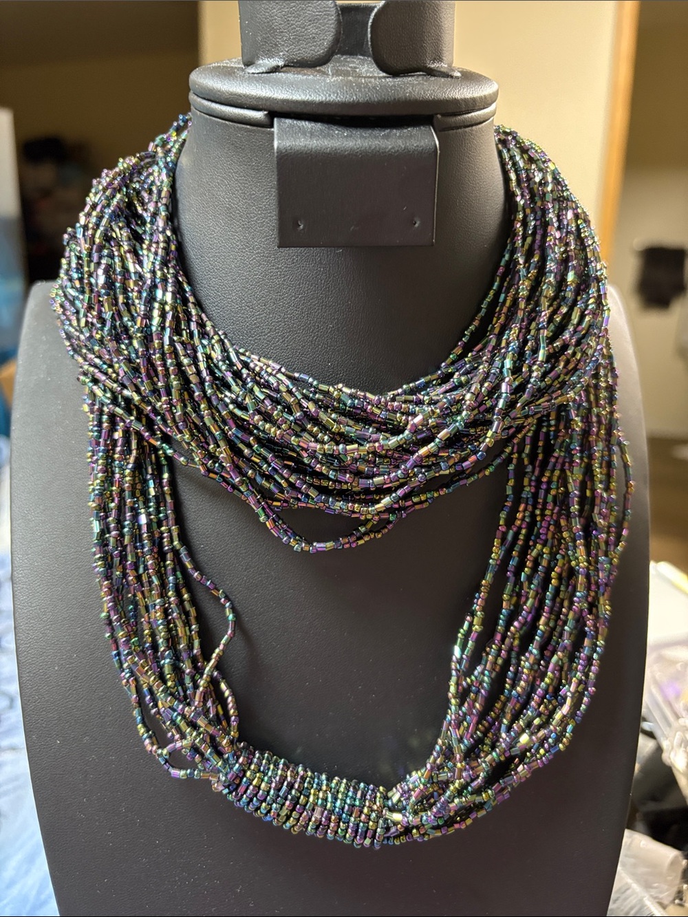 New Multi-Color Seed Bead Multi-Strand Necklace - Women Jewelry